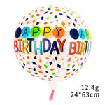 Balon din Folie Metalizata, Flippy, Figurine 4D, Model Happy Birthday, Tematica Aniversara Bombonele, 63x24 cm, Ambalaj