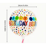 Balon din Folie Metalizata, Flippy, Figurine 4D, Model Happy Birthday, Tematica Aniversara Bombonele, 63x24 cm, Ambalaj
