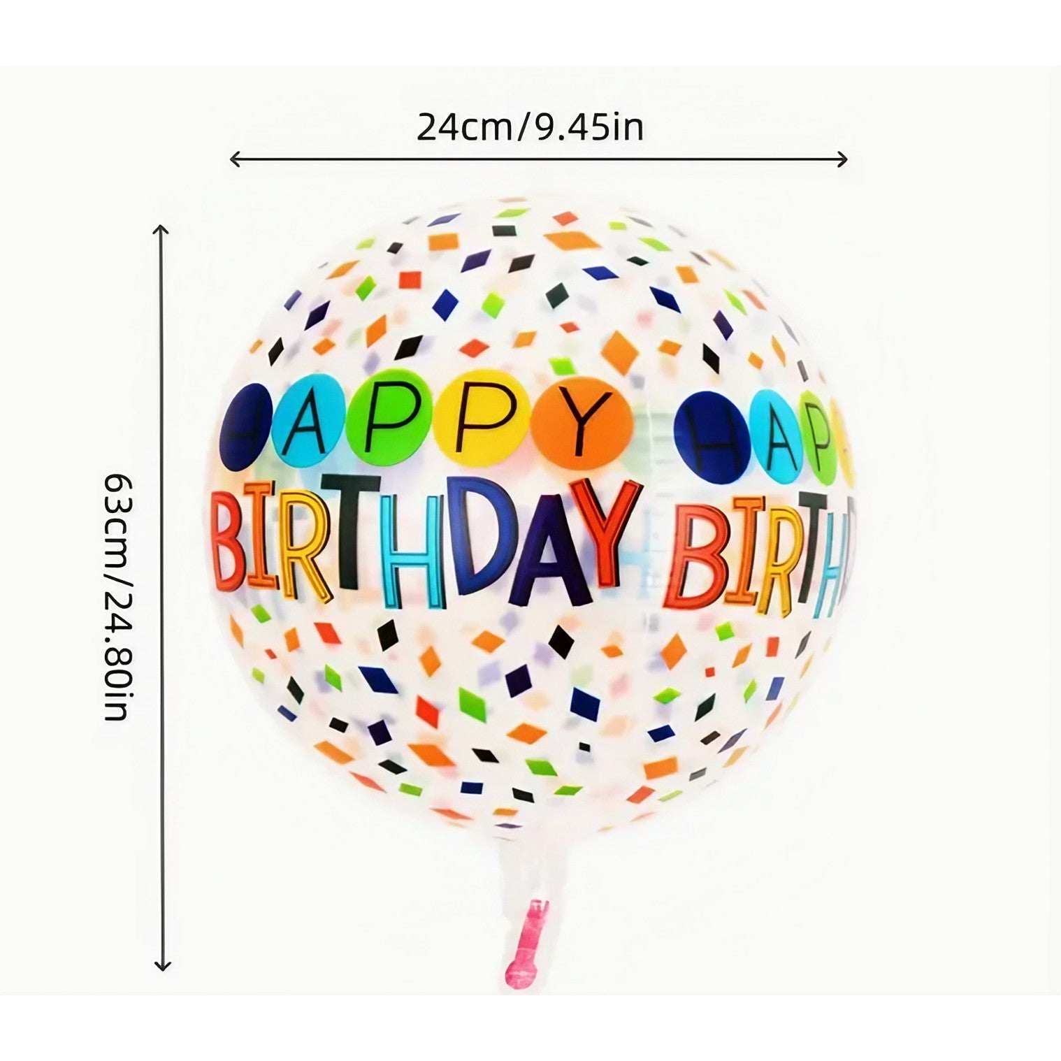 Balon din Folie Metalizata, Flippy, Figurine 4D, Model Happy Birthday, Tematica Aniversara Bombonele, 63x24 cm, Ambalaj