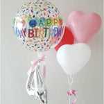 Balon din Folie Metalizata, Flippy, Figurine 4D, Model Happy Birthday, Tematica Aniversara Bombonele, 63x24 cm, Ambalaj