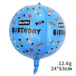 Balon din Folie Metalizata, Flippy, Figurine 4D, Model Happy Birthday, Tematica Aniversara Bombonele, 63x24 cm, Ambalaj