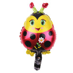 Balon din Folie Metalizata, Flippy, Figurina Buburuza, Tema Animalute, 30 cm, Ambalaj Individual, Pai Inclus, Umflare