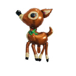 Balon din Folie Metalizata, Flippy, Figurina Caprioara, Tema Animalute, 75-80 cm, Ambalaj Individual, Pai Inclus,