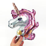 Balon din Folie Metalizata, Flippy, Figurina Unicorn, Tema Animalute, 30 cm, Ambalaj Individual, Pai Inclus, Umflare cu