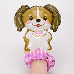 Balon din Folie Metalizata, Flippy, Figurine Animalute, Tip Bratara, Model Catel, 13 x 35 cm, Ambalaj Individual, Pai