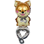 Balon din Folie Metalizata, Flippy, Figurine Animalute, Tip Bratara, Model Catel, Ambalaj Individual, Pai Inclus,