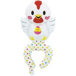 Balon din Folie Metalizata, Flippy, Figurine Animalute, Tip Bratara, Model Gaina, Ambalaj Individual, Pai Inclus,