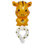 Balon din Folie Metalizata, Flippy, Figurine Animalute, Tip Bratara, Model Mistret, Ambalaj Individual, Pai Inclus,
