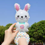 Balon din Folie Metalizata, Flippy, Figurine Animalute, Tip Bratara, Model Iepuras, Ambalaj Individual, Pai Inclus,