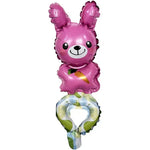 Balon din Folie Metalizata, Flippy, Figurine Animalute, Tip Bratara, Model Iepuras, Ambalaj Individual, Pai Inclus,