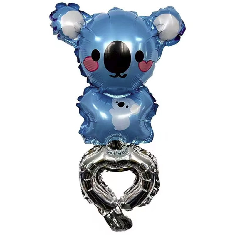 Balon din Folie Metalizata, Flippy, Figurine Animalute, Tip Bratara, Model Koala, Ambalaj Individual, Pai Inclus,