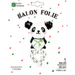 Balon din Folie Metalizata, Flippy, Figurine Animalute, Tip Bratara, Model Panda, 13 x 35 cm, Ambalaj Individual, Pai