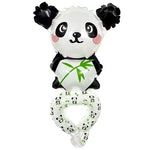 Balon din Folie Metalizata, Flippy, Figurine Animalute, Tip Bratara, Model Panda, Ambalaj Individual, Pai Inclus,