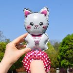 Balon din Folie Metalizata, Flippy, Figurine Animalute, Tip Bratara, Model Pisica, Ambalaj Individual, Pai Inclus,