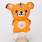 Balon din Folie Metalizata, Flippy, Figurine Animalute, Tip Bratara, Model Tigru, 17x34 cm, Ambalaj Individual, Pai