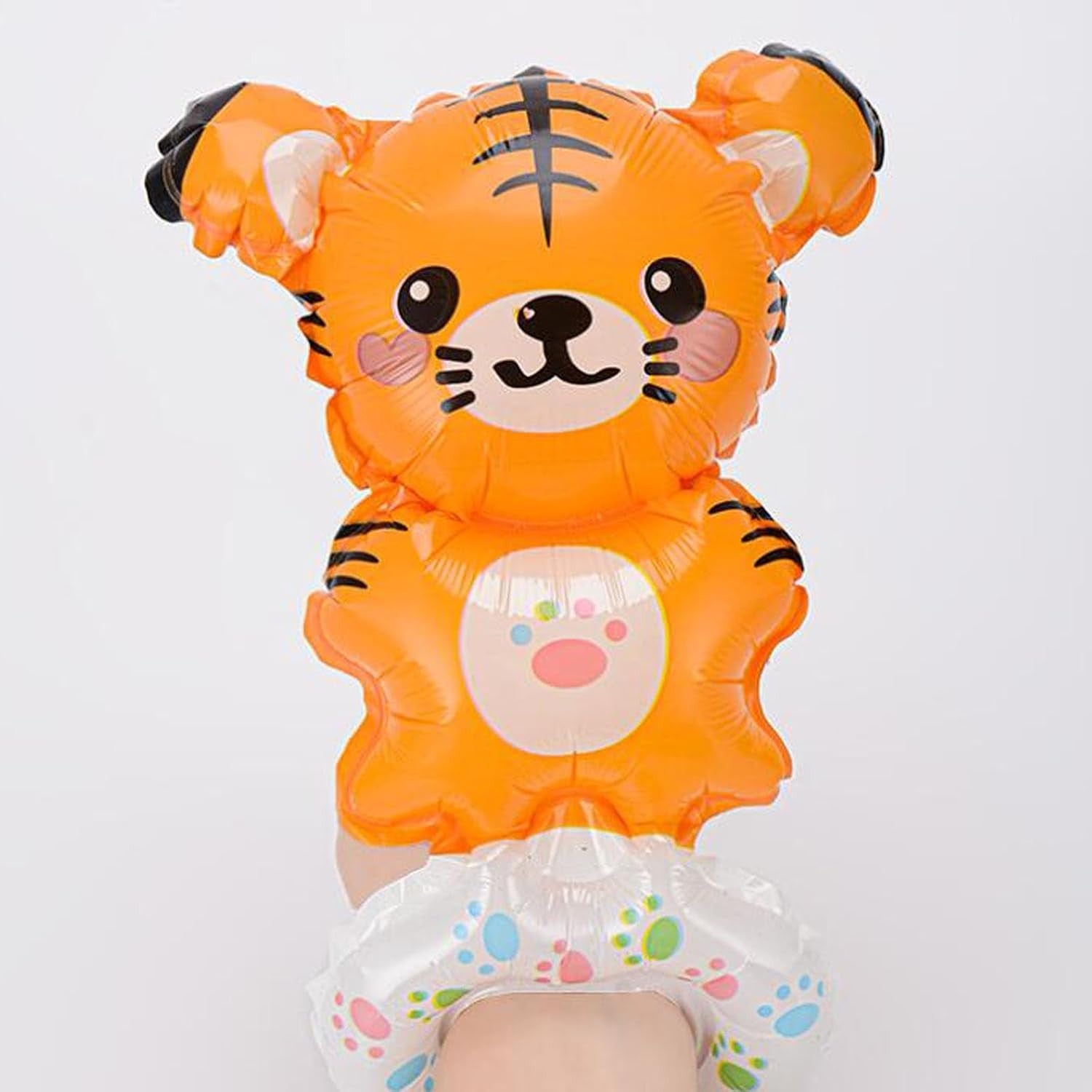 Balon din Folie Metalizata, Flippy, Figurine Animalute, Tip Bratara, Model Tigru, 17x34 cm, Ambalaj Individual, Pai