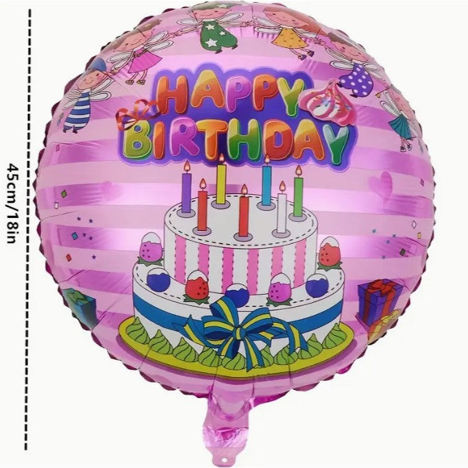 Balon din Folie Metalizata, Flippy, Figurine, Model 1, Happy Birthday, Tematica Aniversare, 45 cm, Ambalaj Individual,