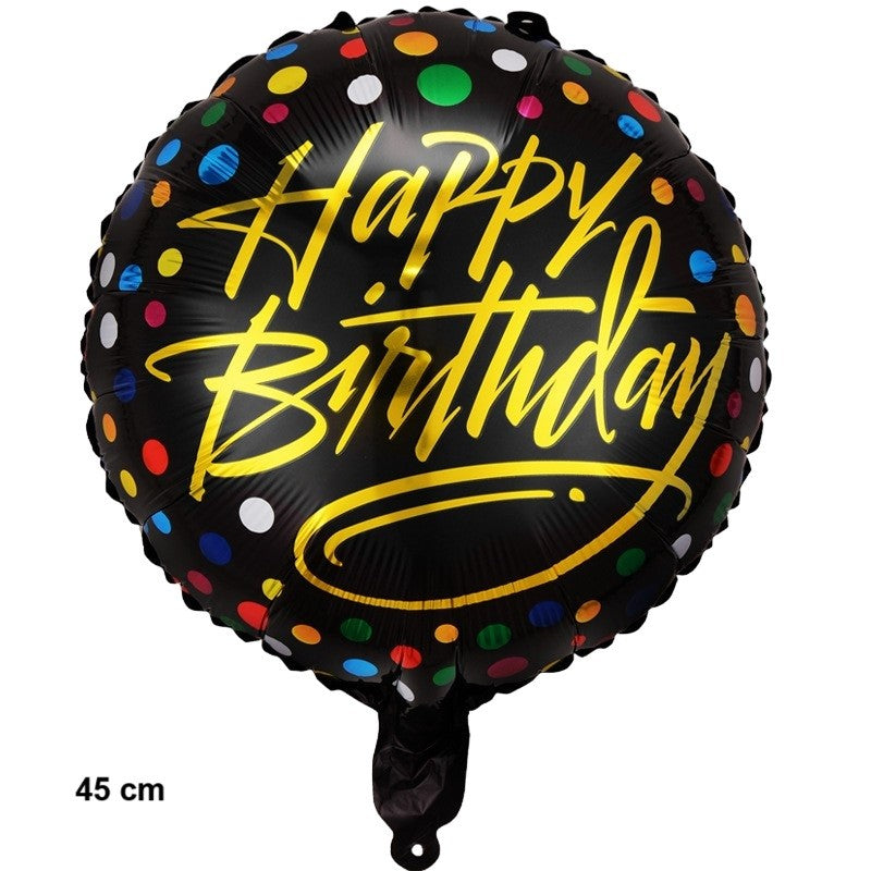 Balon din Folie Metalizata, Flippy, Figurine, Model 3, Happy Birthday, Tematica Aniversare, 45 cm, Ambalaj Individual,
