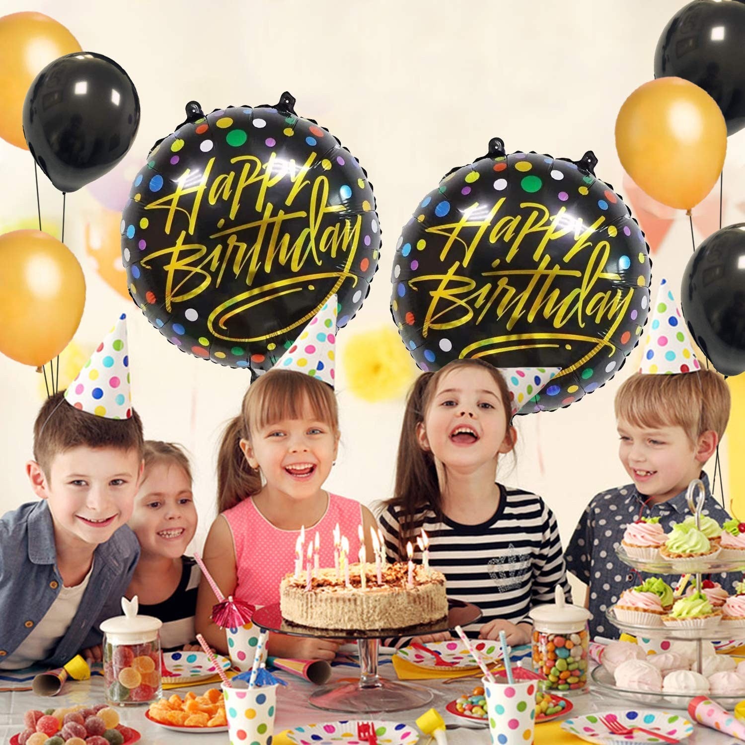 Balon din Folie Metalizata, Flippy, Figurine, Model 3, Happy Birthday, Tematica Aniversare, 45 cm, Ambalaj Individual,