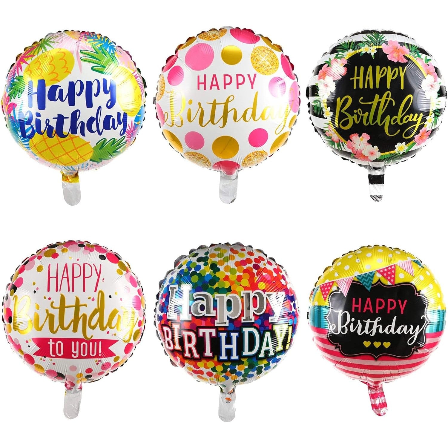 Balon din Folie Metalizata, Flippy, Figurine, Model 4, Happy Birthday, Tematica Aniversare, 45 cm, Ambalaj Individual,