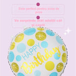 Balon din Folie Metalizata, Flippy, Figurine, Model 5, Happy Birthday, Tematica Aniversare, 45 cm, Ambalaj Individual,