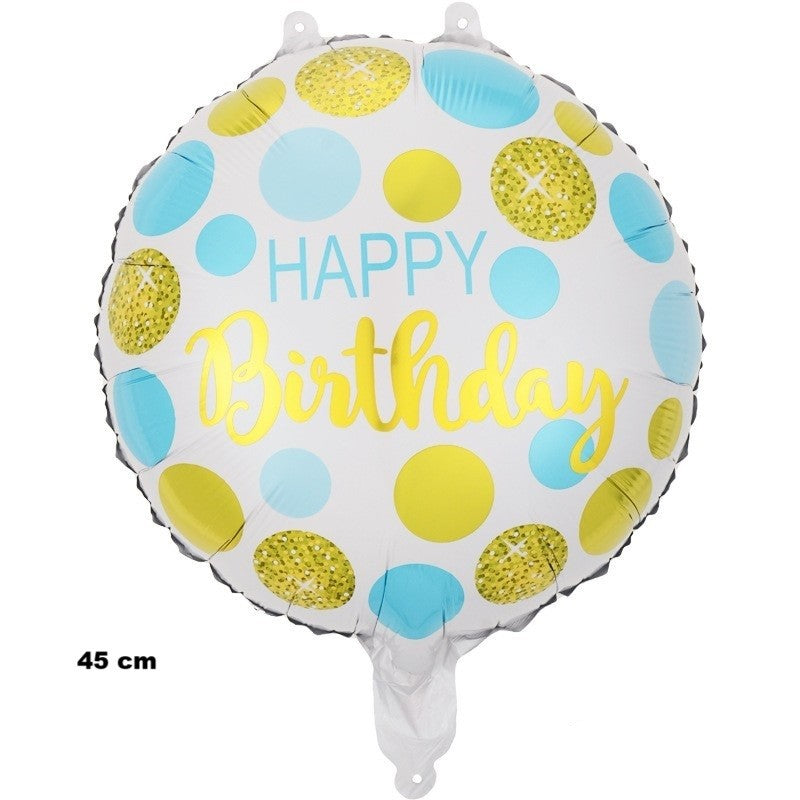 Balon din Folie Metalizata, Flippy, Figurine, Model 5, Happy Birthday, Tematica Aniversare, 45 cm, Ambalaj Individual,