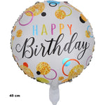 Balon din Folie Metalizata, Flippy, Figurine, Model 6, Happy Birthday, Tematica Aniversare, 45 cm, Ambalaj Individual,