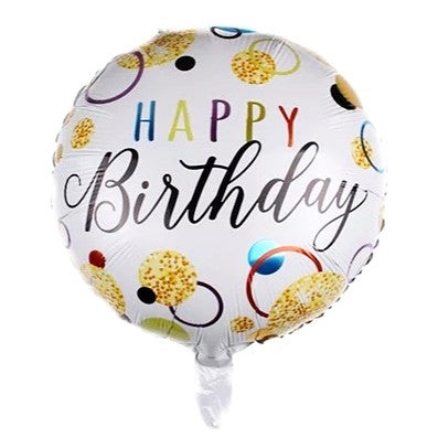 Balon din Folie Metalizata, Flippy, Figurine, Model 6, Happy Birthday, Tematica Aniversare, 45 cm, Ambalaj Individual,