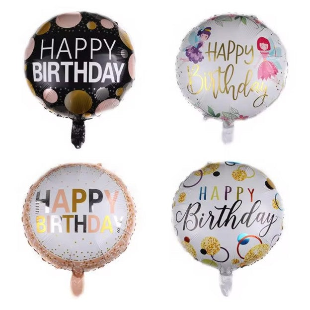 Balon din Folie Metalizata, Flippy, Figurine, Model 6, Happy Birthday, Tematica Aniversare, 45 cm, Ambalaj Individual,