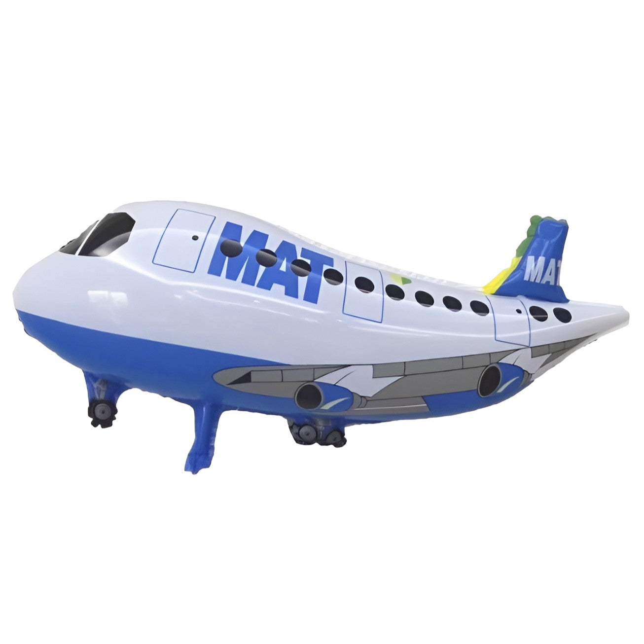 Balon din Folie Metalizata, Flippy, Figurina Avion, Tema Aeronava, 44x82.5 cm, Ambalaj Individual, Pai Inclus, Umflare