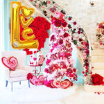 Balon din Folie Metalizata, Flippy, Figurine, Model LOVE, Tematica Iubire, 110x64 cm, Ambalaj Individual, Pai Inclus,