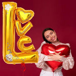 Balon din Folie Metalizata, Flippy, Figurine, Model LOVE, Tematica Iubire, 110x64 cm, Ambalaj Individual, Pai Inclus,