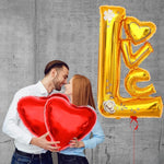 Balon din Folie Metalizata, Flippy, Figurine, Model LOVE, Tematica Iubire, 110x64 cm, Ambalaj Individual, Pai Inclus,
