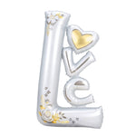 Balon din Folie Metalizata, Flippy, Figurine, Model LOVE, Tematica Iubire, 110x64 cm, Ambalaj Individual, Pai Inclus,