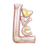 Balon din Folie Metalizata, Flippy, Figurine, Model LOVE, Tematica Iubire, 110x64 cm, Ambalaj Individual, Pai Inclus,