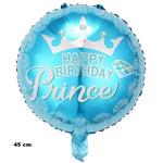 Balon din Folie Metalizata, Flippy, Figurine, Model Prince, Happy Birthday, Tematica Aniversare, 45 cm, Ambalaj