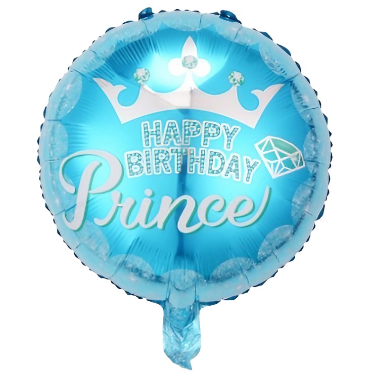 Balon din Folie Metalizata, Flippy, Figurine, Model Prince, Happy Birthday, Tematica Aniversare, 45 cm, Ambalaj
