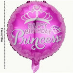 Balon din Folie Metalizata, Flippy, Figurine, Model Princess, Happy Birthday, Tematica Aniversare, 45 cm, Ambalaj