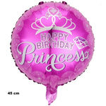 Balon din Folie Metalizata, Flippy, Figurine, Model Princess, Happy Birthday, Tematica Aniversare, 45 cm, Ambalaj