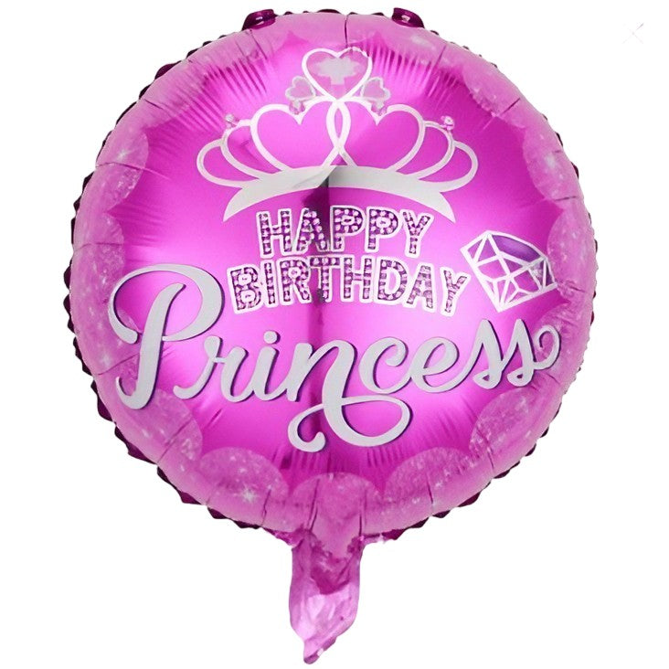 Balon din Folie Metalizata, Flippy, Figurine, Model Princess, Happy Birthday, Tematica Aniversare, 45 cm, Ambalaj