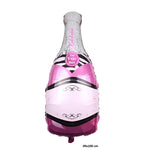 Balon din Folie Metalizata, Flippy, Figurine, Model Sticla de Sampanie, 49x100 cm, Ambalaj Individual, Pai Inclus,