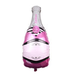 Balon din Folie Metalizata, Flippy, Figurine, Model Sticla de Sampanie, 49x100 cm, Ambalaj Individual, Pai Inclus,