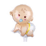 Balon din Folie Metalizata, Flippy, Mini Figurina, Model Bebelus Baietel, Tematica Gender Reveal, 45x25 cm, Ambalaj