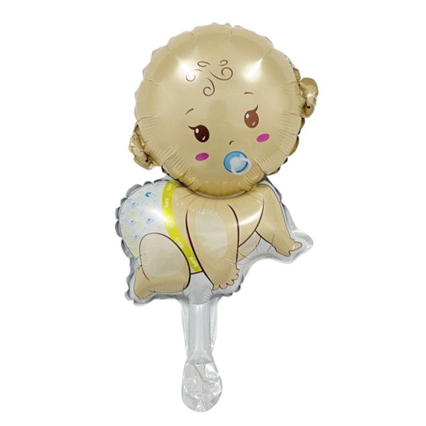 Balon din Folie Metalizata, Flippy, Mini Figurina, Model Bebelus Baietel, Tematica Gender Reveal, 45x25 cm, Ambalaj