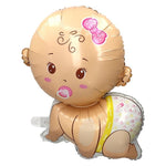 Balon din Folie Metalizata, Flippy, Mini Figurina, Model Bebelus Fetita, Tematica Gender Reveal, 45x25 cm, Ambalaj