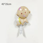 Balon din Folie Metalizata, Flippy, Mini Figurina, Model Bebelus Fetita, Tematica Gender Reveal, 45x25 cm, Ambalaj