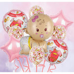 Balon din Folie Metalizata, Flippy, Mini Figurina, Model Bebelus Fetita, Tematica Gender Reveal, 45x25 cm, Ambalaj