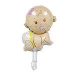 Balon din Folie Metalizata, Flippy, Mini Figurina, Model Bebelus Fetita, Tematica Gender Reveal, 45x25 cm, Ambalaj