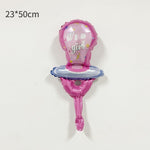 Balon din Folie Metalizata, Flippy, Mini Figurina, Model Suzeta, Tematica Gender Reveal, 23x50 cm, Ambalaj Individual,