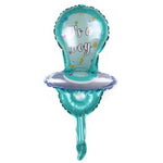 Balon din Folie Metalizata, Flippy, Mini Figurina, Model Suzeta, Tematica Gender Reveal, 23x50 cm, Ambalaj Individual,